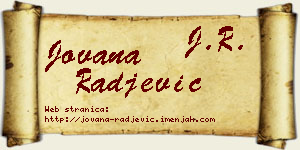 Jovana Rađević vizit kartica